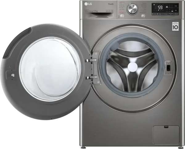 LG Washer 11KG Front Load Inverter- Silver - Image 3